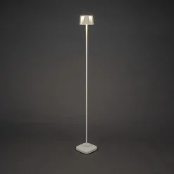 Nice LED ladattava lattiavalaisin, valkoinen, alumiini, IP54, himmennin,