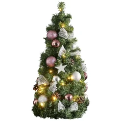 Noel-LED-kuusikoriste, kartio, hopea/vaal.pun.