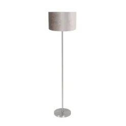 Noor-lattiavalaisin, teräs/hopeanvärinen velour, korkeus 144 cm, E27