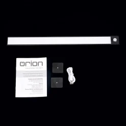 Norman LED-kaapinvalaisin, musta, ladattava akku, anturi, USB-portti