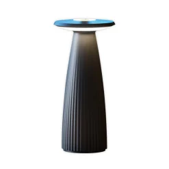 Nuflair LED-ladattava pöytävalaisin, musta, IP54, himmennettävä, 24 cm:n