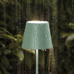 Nuindie LED-ladattava pöytävalaisin, USB-C, salvianvihreä, IP54,