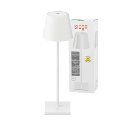 Nuindie LED ladattava pöytävalaisin, USB-C, valkoinen, IP54, himmennettävä