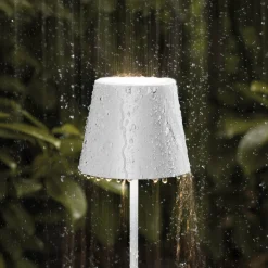Nuindie LED ladattava pöytävalaisin, USB-C, valkoinen, IP54, himmennettävä