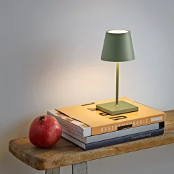 Nuindie mini LED ladattava pöytävalaisin, USB-C, salvianvihreä, himmennettävä