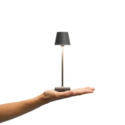Nuindie pocket LED ladattava pöytävalaisin, grafiitti, IP54, himmennettävä