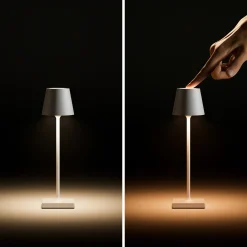 Nuindie tasku LED ladattava pöytävalaisin, musta, IP54, himmennettävä