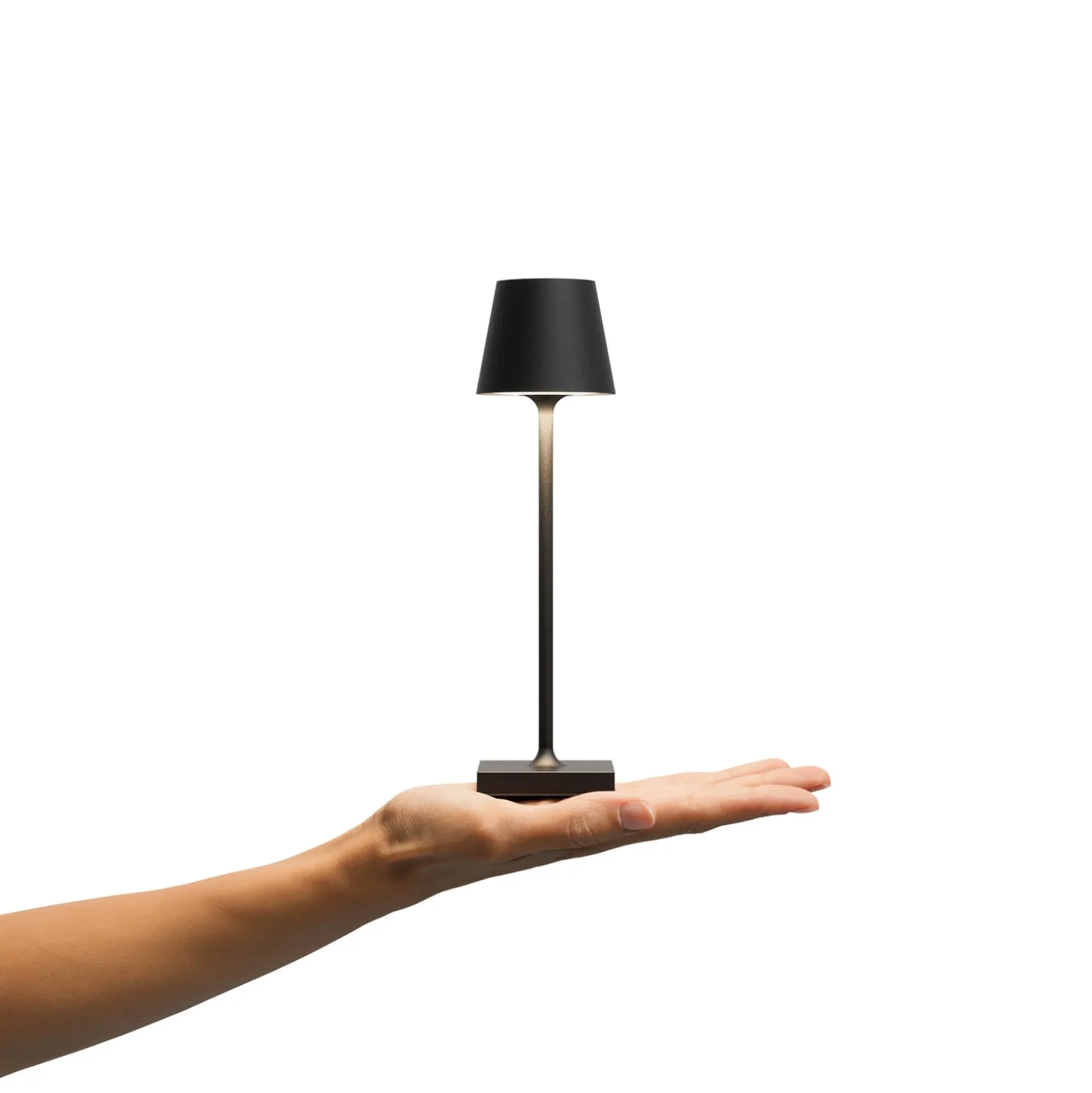 Nuindie tasku LED ladattava pöytävalaisin, musta, IP54, himmennettävä