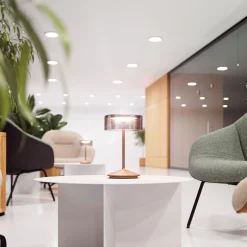 Numotion LED ladattava pöytävalaisin, pronssi, lasi, IP54, himmennettävä