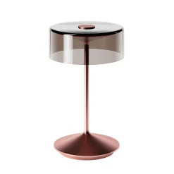 Numotion LED ladattava pöytävalaisin, ruusukultainen, lasi, IP54,