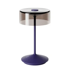 Numotion LED ladattava pöytävalaisin, sininen, lasi, IP54, himmennettävä