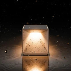 Nutalis LED ladattava pöytävalaisin, dune beige, IP54, himmennettävä