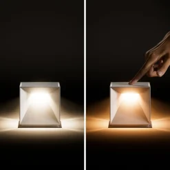 Nutalis LED ladattava pöytävalaisin, lumenvalkoinen, IP54, himmennettävä