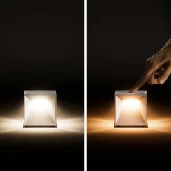 Nutalis mini LED ladattava pöytävalaisin, beige, IP54, himmennettävä