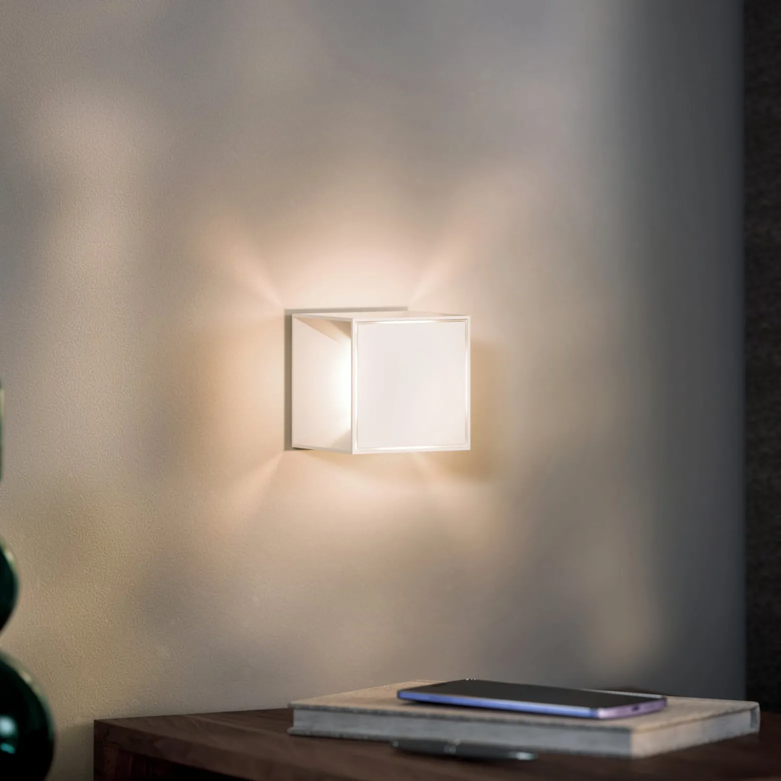 Nutalis mini LED ladattava pöytävalaisin, valkoinen, IP54, himmennettävä