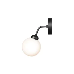 Nuura Apiales-seinävalaisin, korkeus 24 cm, musta/opaalinen