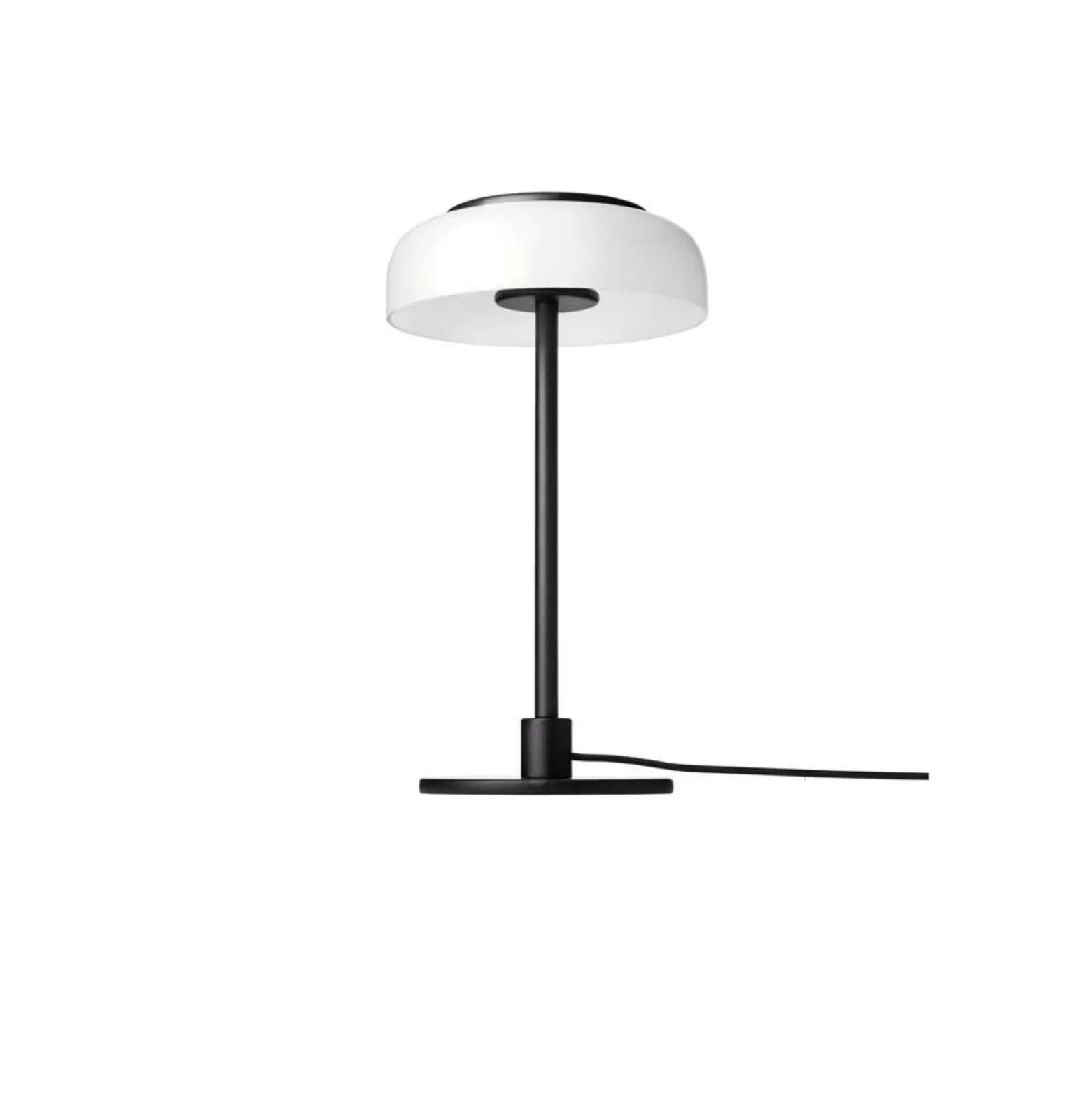 Nuura LED-pöytävalaisin Blossi, korkeus 31 cm, musta/opaalinen