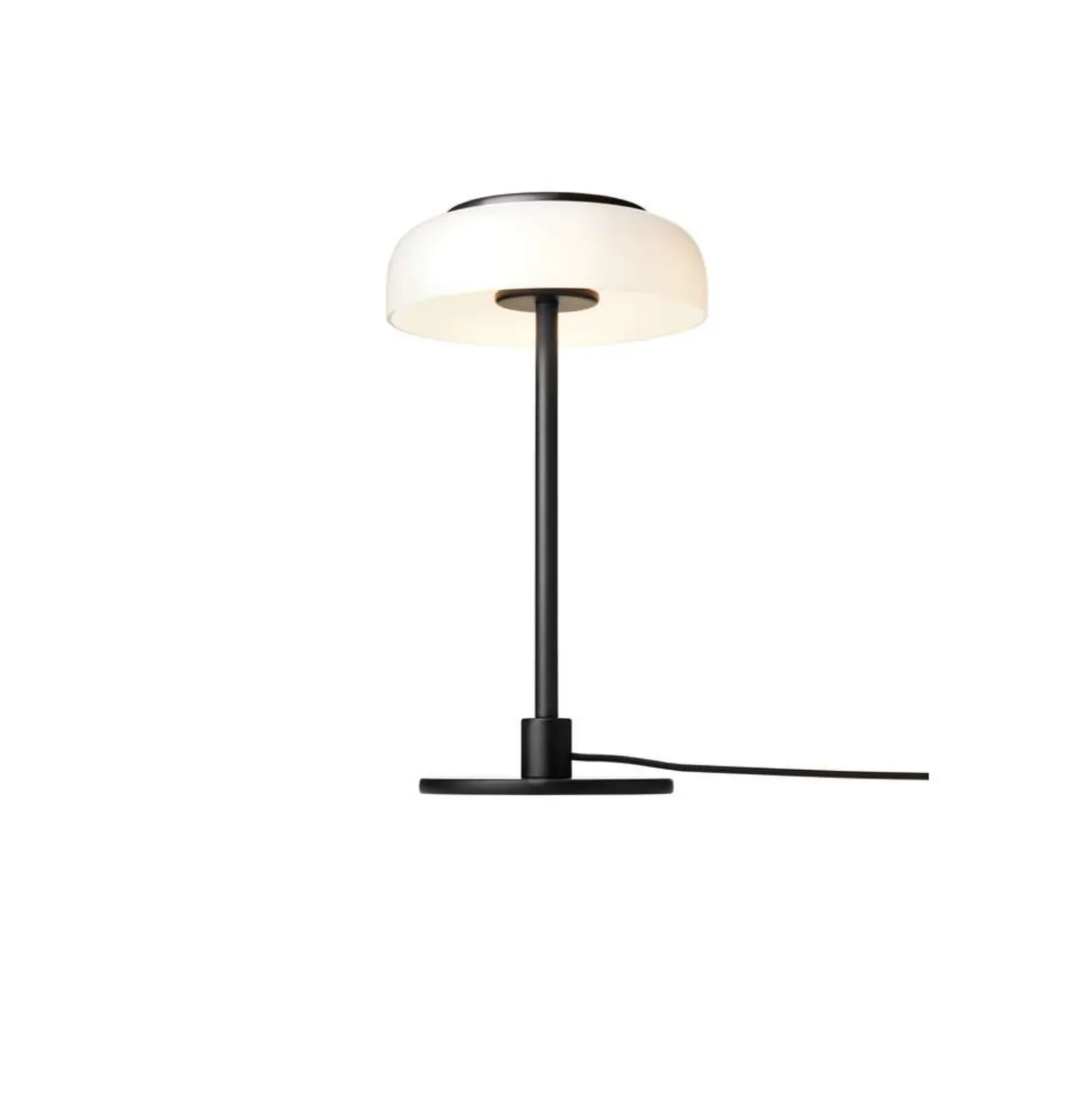 Nuura LED-pöytävalaisin Blossi, korkeus 31 cm, musta/opaalinen