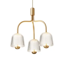 Nuura LED-riippuvalaisin Asteea 3, Ø 40 cm, messinkivärinen/kirkas