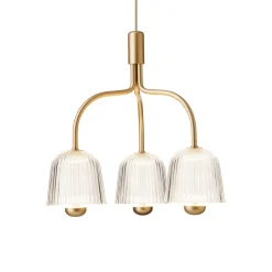 Nuura LED-riippuvalaisin Asteea 3, Ø 40 cm, messinkivärinen/kirkas