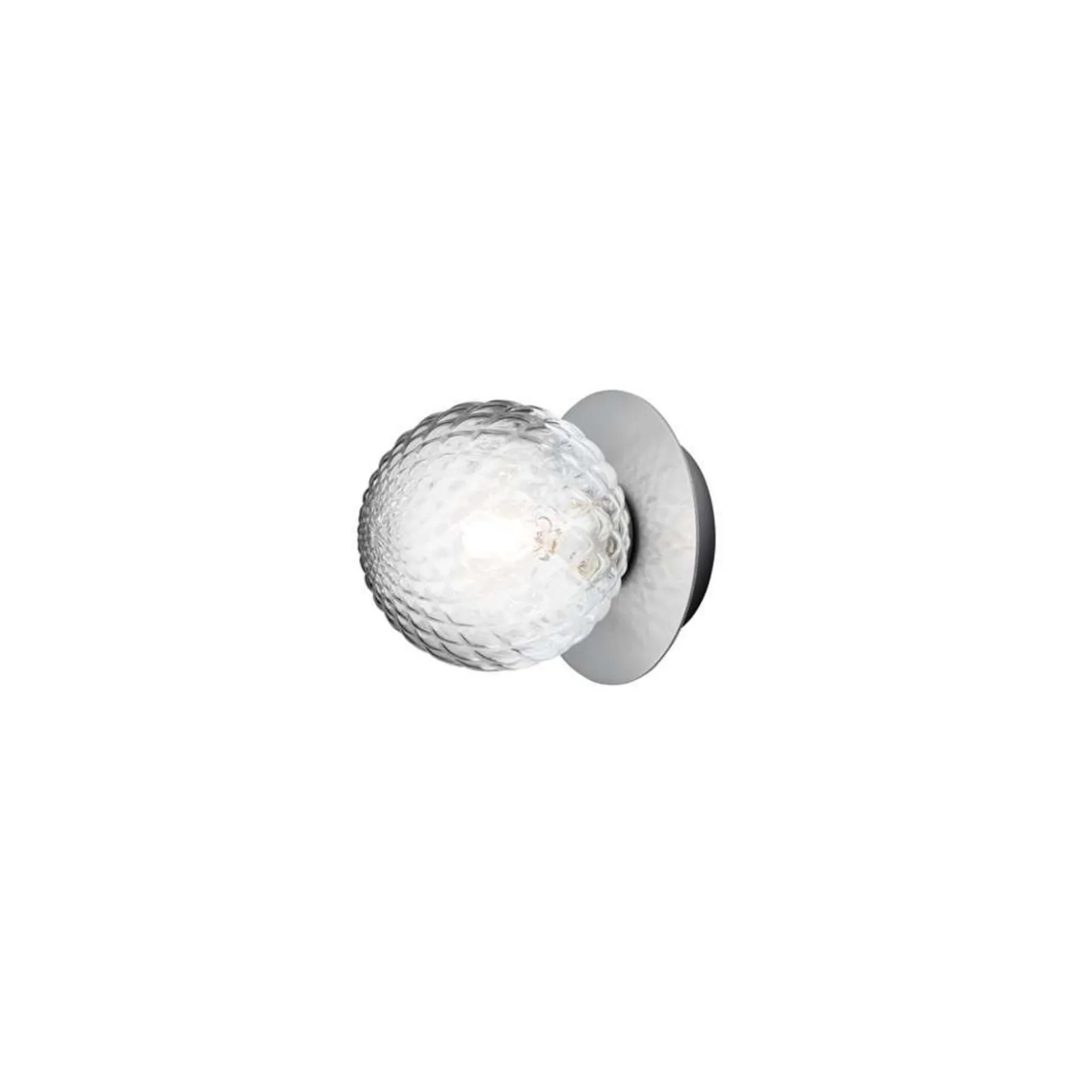 Nuura Liila 1 seinävalaisin, Ø 14 cm, IP44, hopea/kirkas