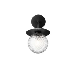 Nuura ulkoseinävalaisin Liila, leveys 16 cm, musta/kirkas