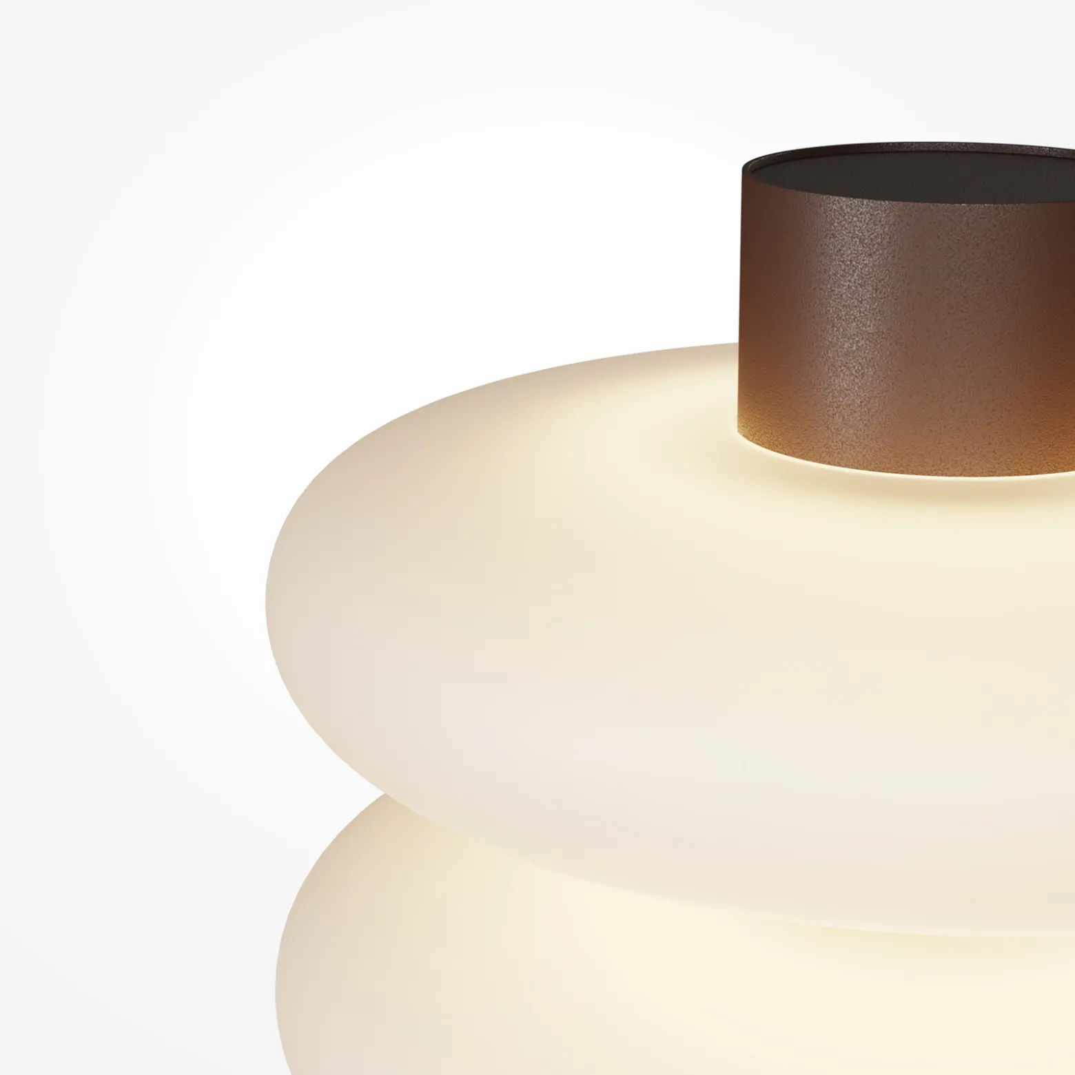 Nuvem-LED-pöytävalaisin, ruskea, opaali, korkeus 55 cm, himmennin