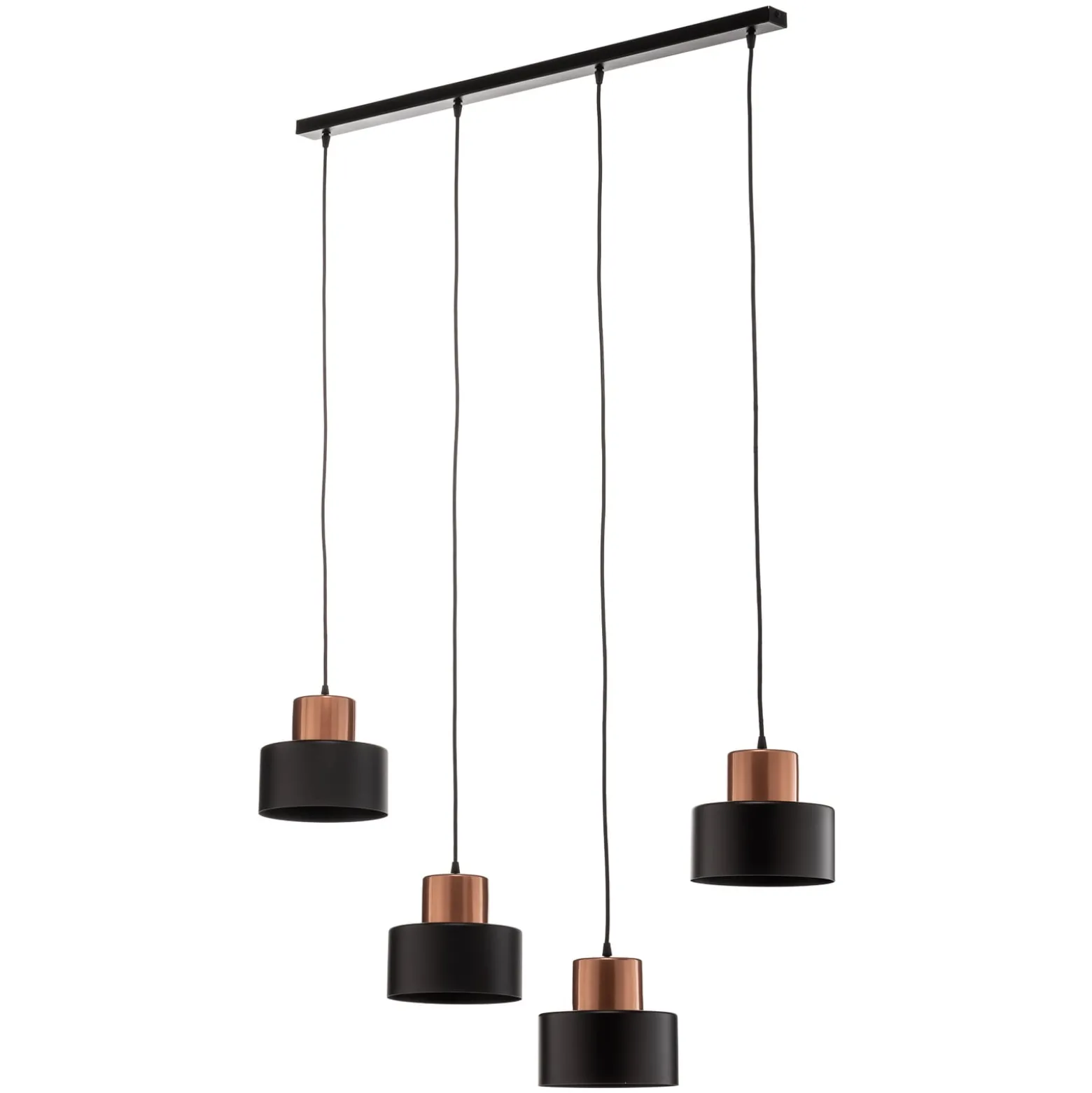 Olla riippuvalo, musta/kupari, 4-lamppuinen