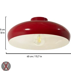 Olli kattovalaisin, Ø 40 cm, punainen/valkoinen, metalli, E27