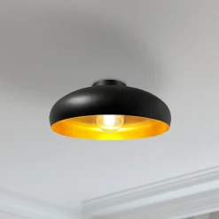 Olli kattovalaisin, musta/kulta Ø 40 cm, metalli, E27