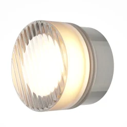 OLO-LED-seinävalaisin, platina/kirkas kuvioitu, Ø 13 cm, CCT