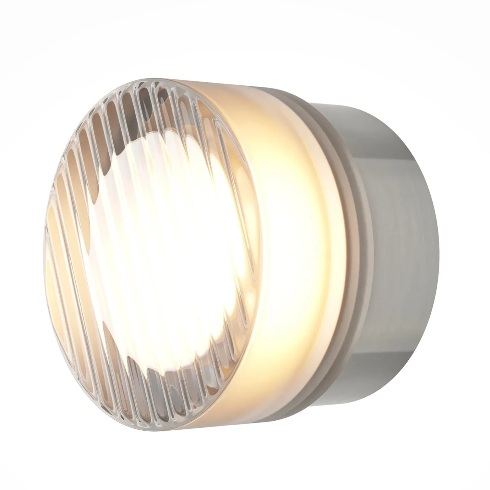 OLO-LED-seinävalaisin, platina/kirkas kuvioitu, Ø 13 cm, CCT