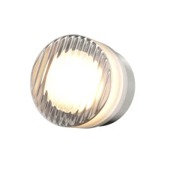 OLO-LED-seinävalaisin, platina/kirkas kuvioitu, Ø 13 cm, CCT
