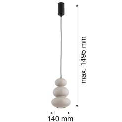 Oman-riippuvalaisin, kiiltävä harmaa, lasi, Ø 14 cm