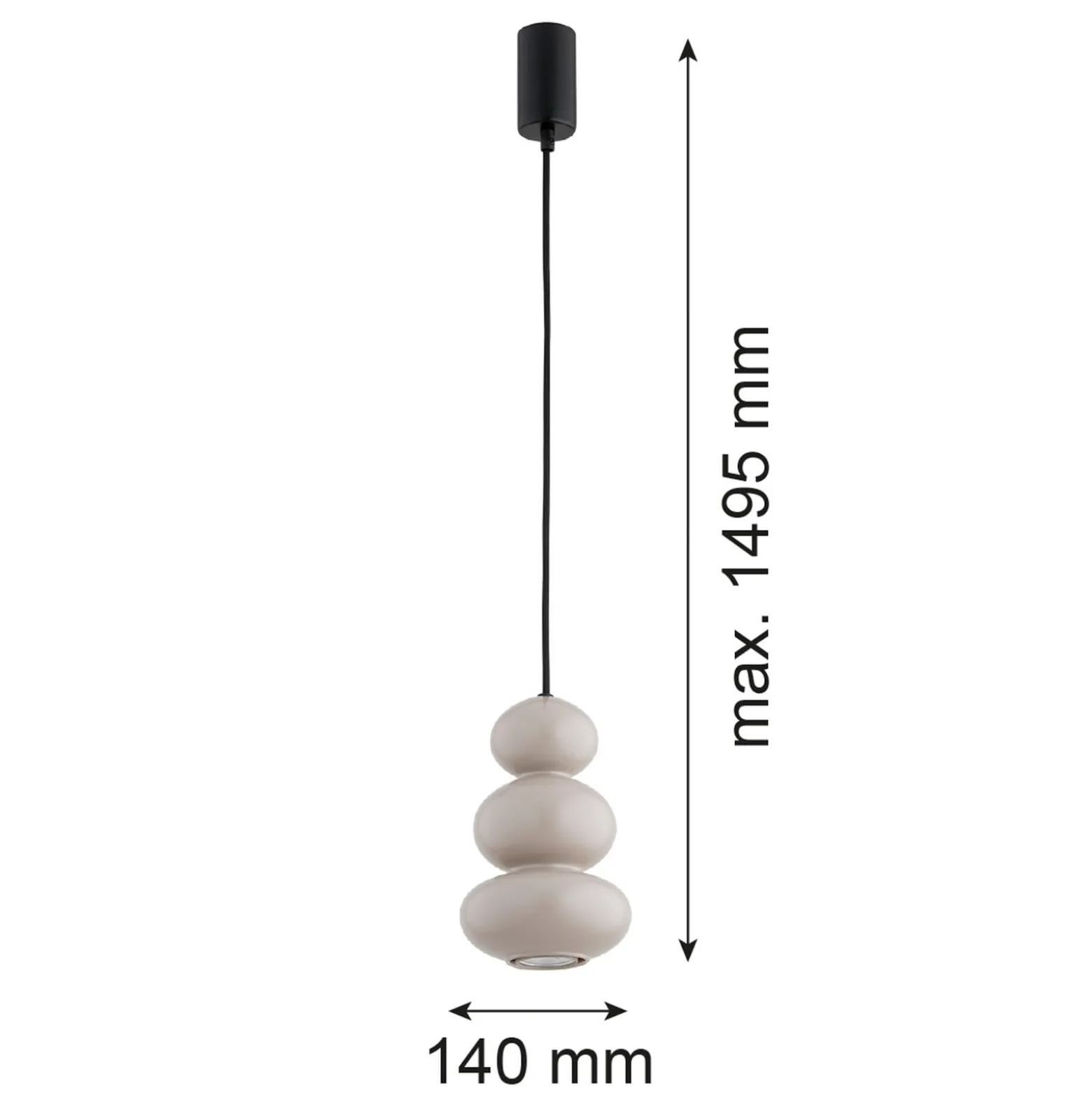 Oman-riippuvalaisin, kiiltävä harmaa, lasi, Ø 14 cm
