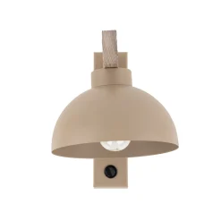 Oslo-seinävalaisin, hiekanvärinen, metallia, korkeus 20 cm, E27
