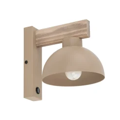 Oslo-seinävalaisin, hiekanvärinen, metallia, korkeus 20 cm, E27