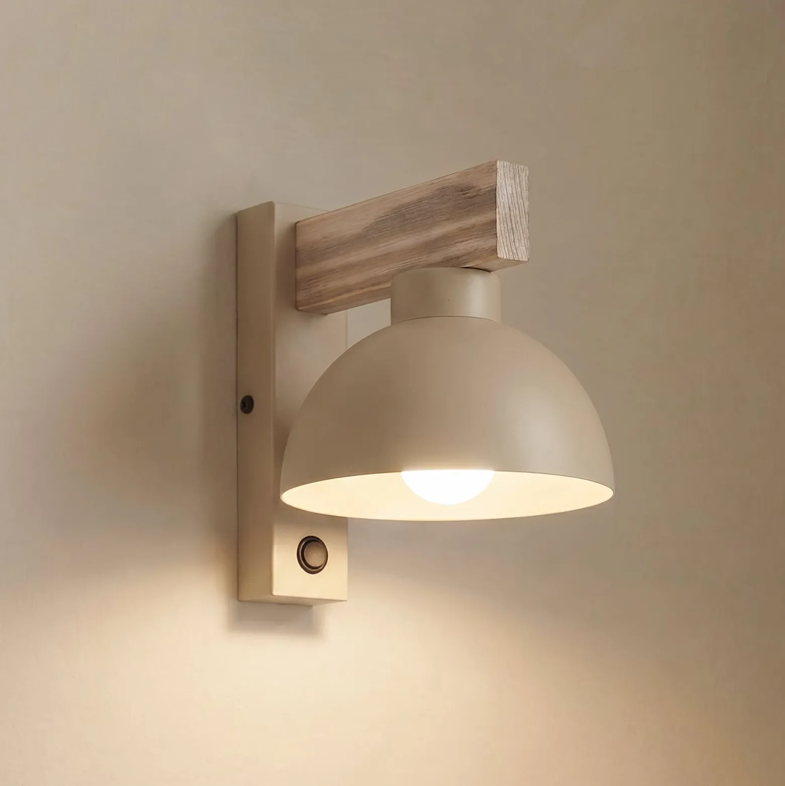 Oslo-seinävalaisin, hiekanvärinen, metallia, korkeus 20 cm, E27