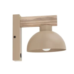 Oslo-seinävalaisin, hiekanvärinen, metallia, korkeus 20 cm, E27