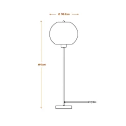 OSRAM BALL-lattiavalaisin, ruskea, korkeus 160 cm, aaltopahvi, E27