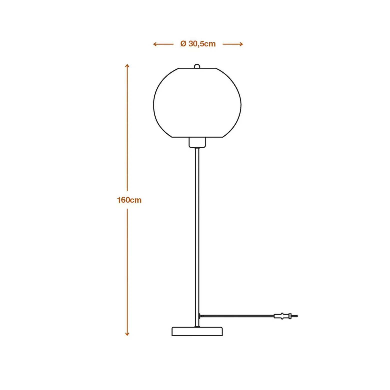 OSRAM BALL-lattiavalaisin, ruskea, korkeus 160 cm, aaltopahvi, E27