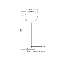 OSRAM BALL-lattiavalaisin, ruskea, korkeus 160 cm, aaltopahvi, E27
