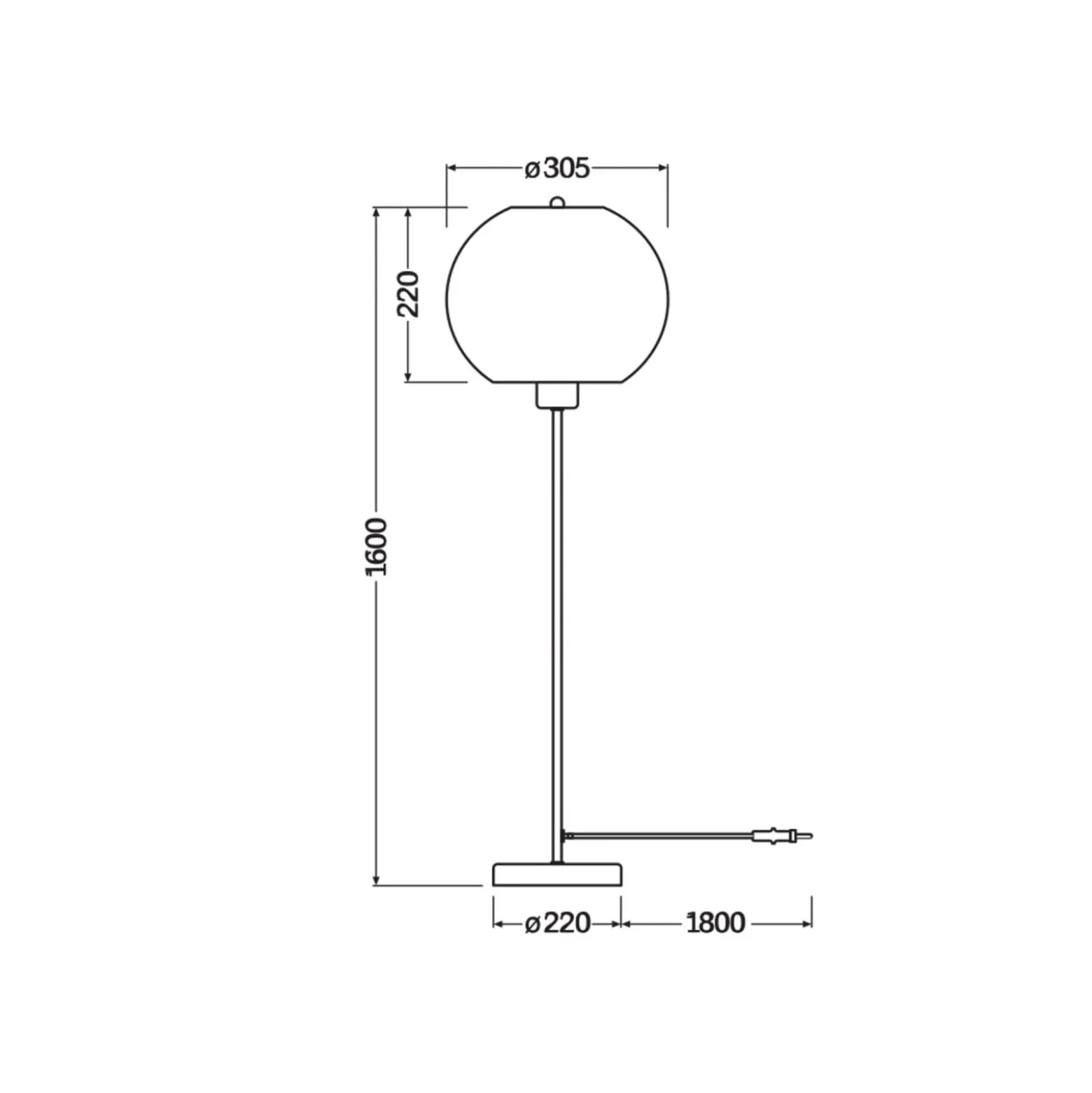OSRAM BALL-lattiavalaisin, ruskea, korkeus 160 cm, aaltopahvi, E27
