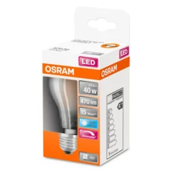 OSRAM Classic A LED-lamppu E27 5W 4 000K matta himmeä