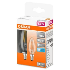 OSRAM Classic B -LED-lamppu E14 4W 4 000 K 2 kpl