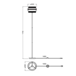 OSRAM Decor Hornet -maavalaisin, musta/kultainen, E27, korkeus 175 cm