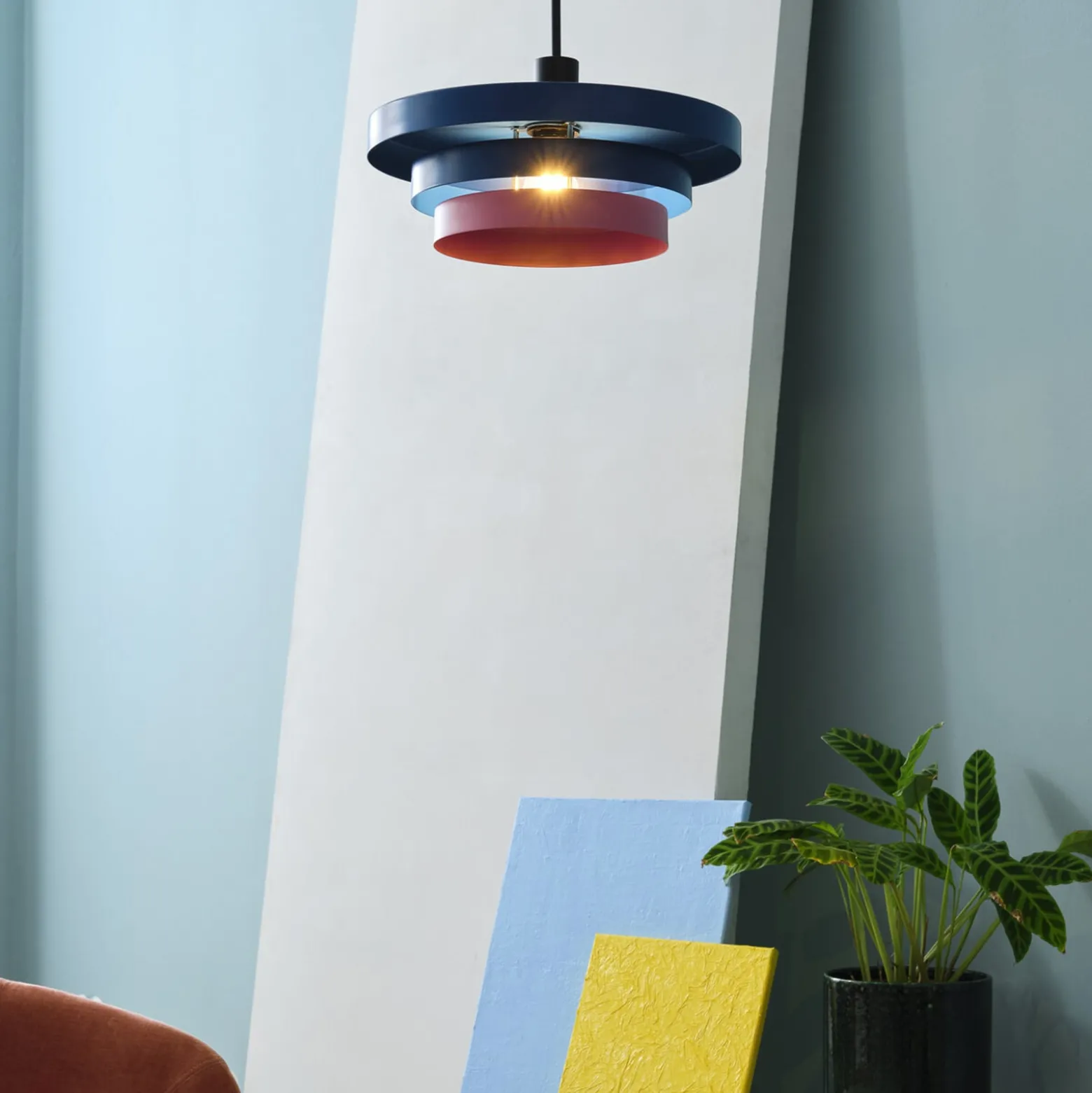 OSRAM Decor Layers -riippuvalaisin, sininen/vaaleanpunainen, teräs, E27