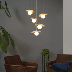 OSRAM Decor Pearl -riippuvalaisin, 5-lamppuinen, beige, huopa, G9