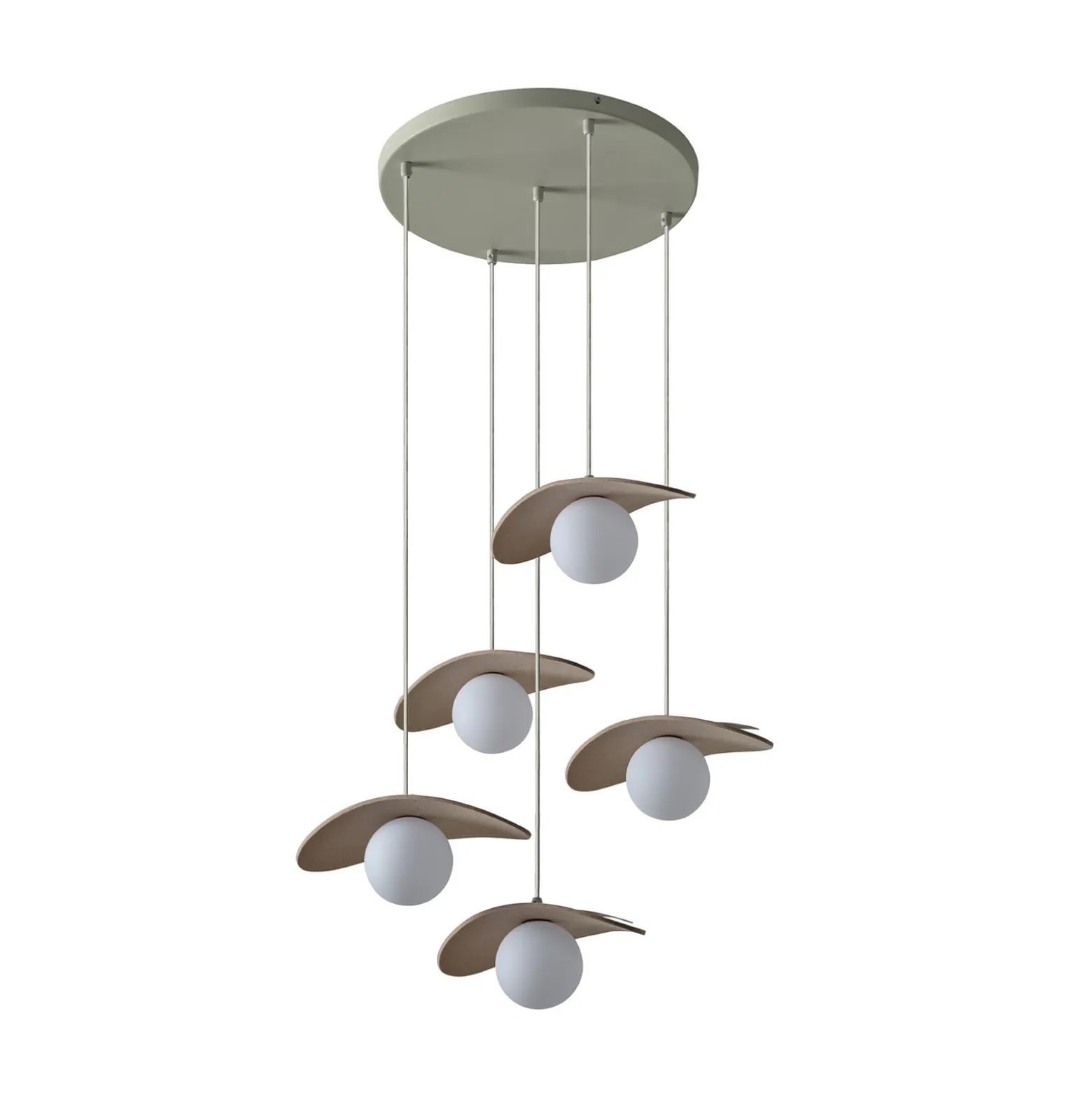 OSRAM Decor Pearl -riippuvalaisin, 5-lamppuinen, beige, huopa, G9