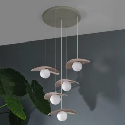 OSRAM Decor Pearl -riippuvalaisin, 5-lamppuinen, beige, huopa, G9